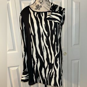 Elegant Zebra Print Women's Blouse